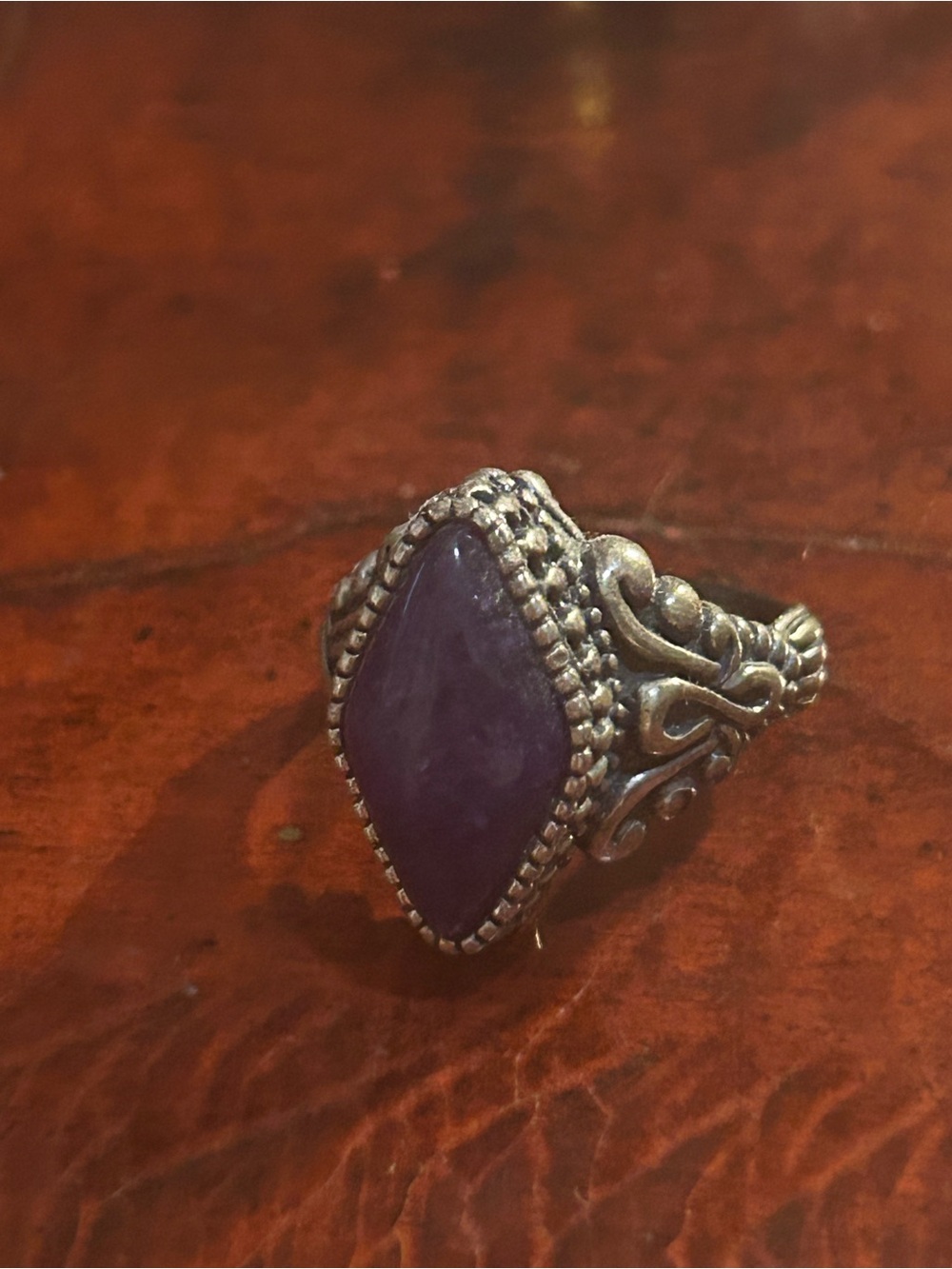Carolyn Pollock 925 sterling silver ring size 9 charoite gemstone marquise